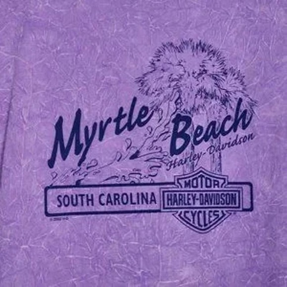 HARLEY DAVIDSON V Neck T Shirt - Myrtle Beach, SC - Purple - Women's XL - Picture 4 of 6